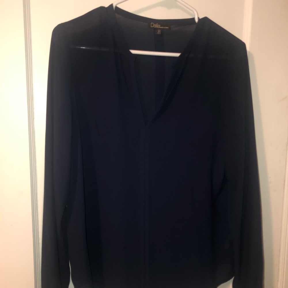 Navy blue - long sleeve - blouse